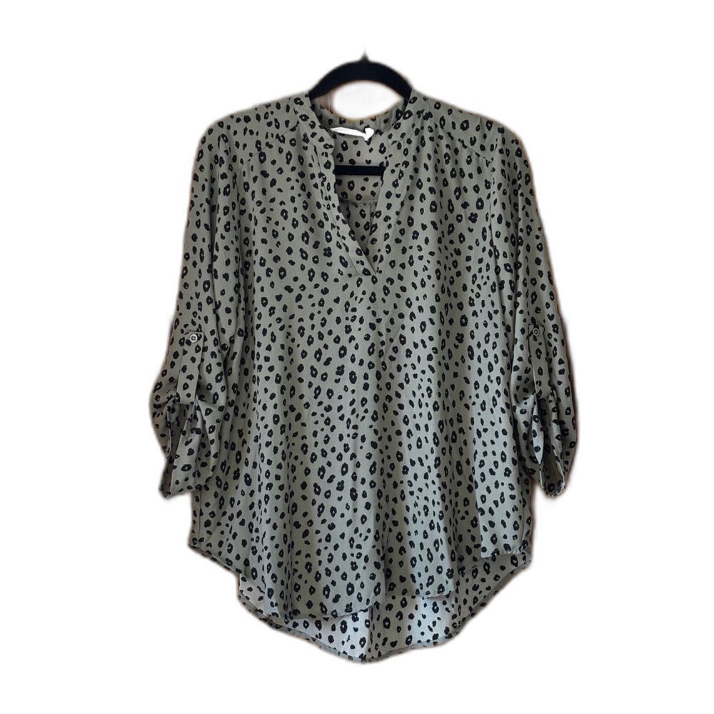 Lush Olive and Black Leopard Print Blouse Women’s Size M